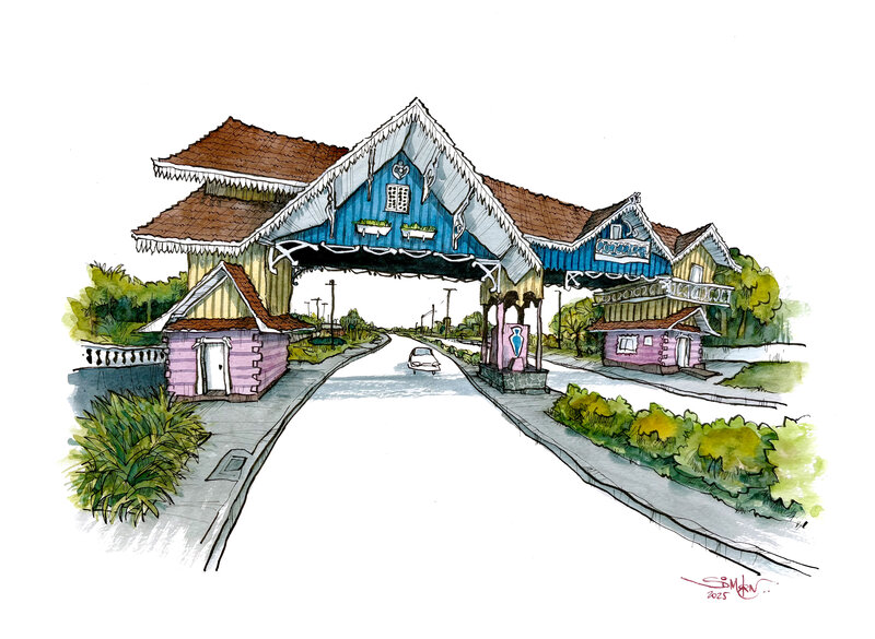 Estampa Portal Polonês — aquarela autoral