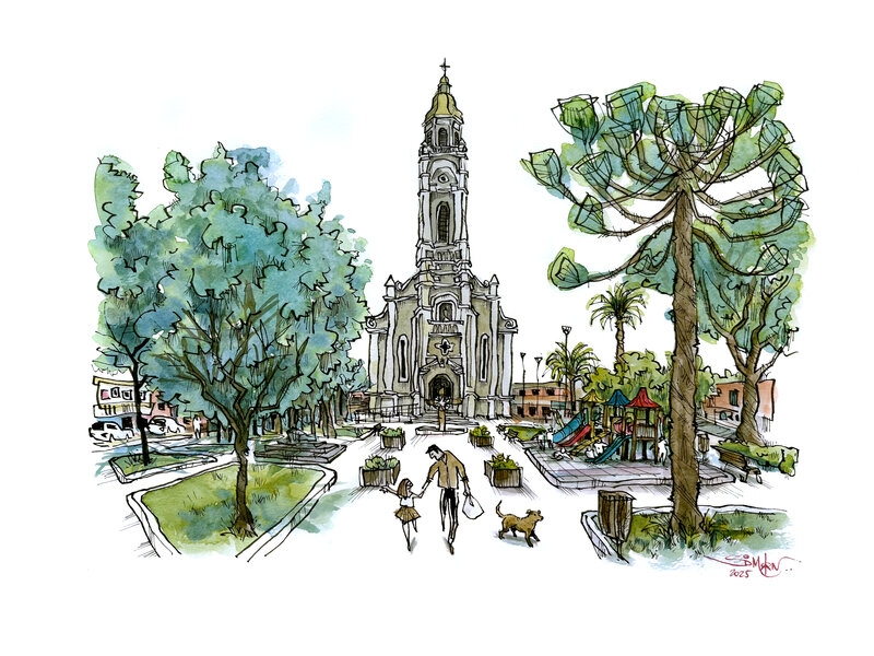 Estampa N. Sra. dos Remédios — aquarela autoral